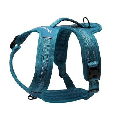 Image of Truelove Dog Harness With Handle Soft Padded Pet Vest,Reflective Material,Adventure Training,Strong Oxford Outer Layer for larger dogs TLH5551 (Blue,S)