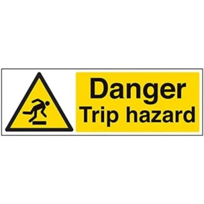 Image of V Safety Danger Trip Hazard Warning Sign 450mm x 150mm Self Adhesive Vinyl