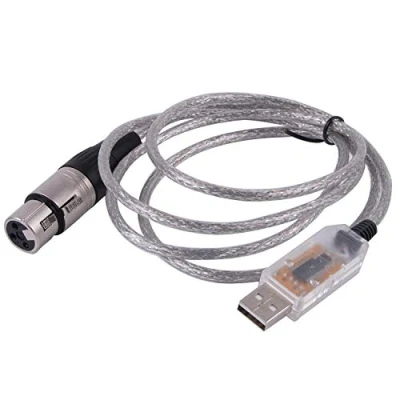 Image of USB To DMX 512 Interface Adapter Controller Dmx512 PC Stage Lighting Dimmer Dongle RS485 Serial 3pin XLR Converter Support Freestyler Software (16ft, Transparent Shell)
