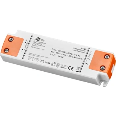 Image of goobay LED Transformer 24 V (DC)/30 W, Dimmable, DC for LEDs up to 30 Total Load
