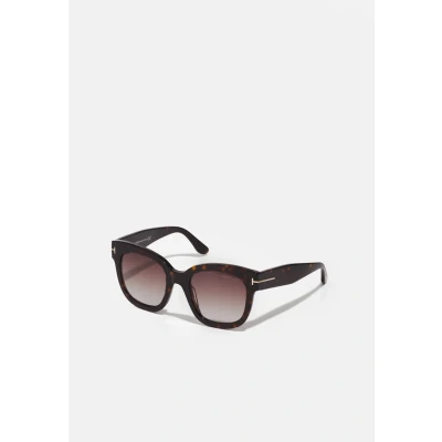 Image of TOM FORD Woman FT0613 Beatrix 02 52T Sunglasses Acetate Dark havana Bordeaux Geometric Normal Shaded