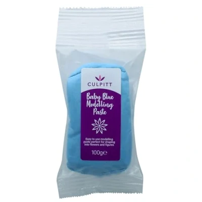 Image of Culpitt Modelling Paste, Baby Blue, Sugarpaste, Gumpaste For Cake Decorating, Flowers, Animals, Figures, Models Sets Hard, 100g