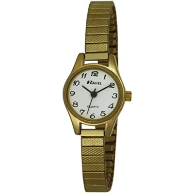 Image of Ravel Women&#039;s Petit Round Watch on Stainless Steel Expandable Bracelet Gold Tone