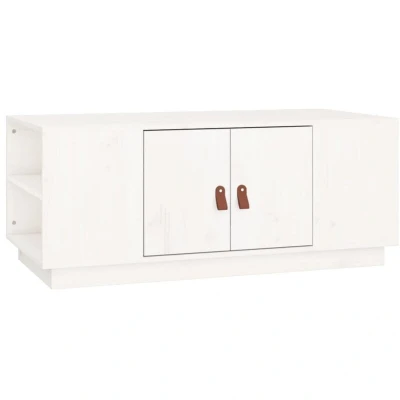Image of vidaXL Coffee Table White 100x50x41 cm Solid Wood Pine