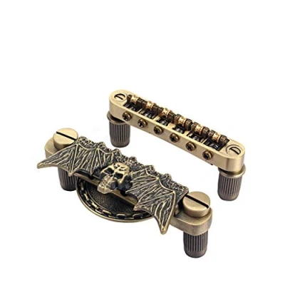 Image of Alnicov Electric Guitar Tailpiece Bridge and roller saddle Tune O Matic Bronze