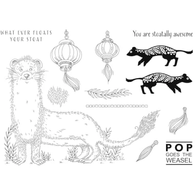 Image of Pink Ink Designs Stoatally Yours 6 in x 8 Clear Stamp Set,