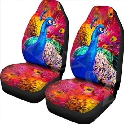 Image of 2pcs Front Car Seat Cover Full Accessories for Auto Fit More Cars Truck Suv Van Fashion Automoive 100% Breathable (Phoenix)