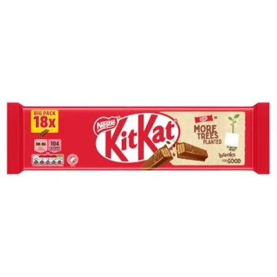 Image of KitKat 2Finger Milk Chocolate Biscuit Bar, 18 x 20.7g