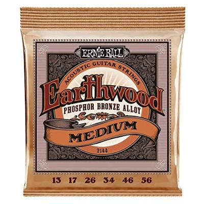 Image of Ernie Ball Earthwood Medium Phosphor Bronze Acoustic Guitar Strings 13 56 Gauge