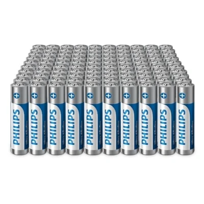 Image of Philips Ultra AAA Alkaline Batteries Ideal for Businesses and High Usage Homes, Pack of 100