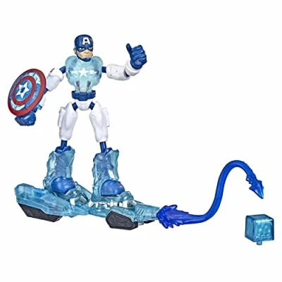 Image of Hasbro Marvel Avengers Bend and Flex Missions Captain America Ice Mission Figure, 15 cm Scale Bendable Toy for Ages 4 Up, Multicolor, F5868