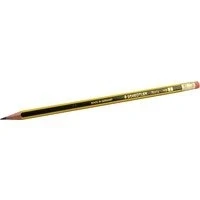 Image of STAEDTLER 122HBRT Noris HB Pencil Rubber Tip Black Yellow PK12