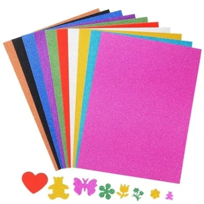 Image of A4 Glitter Coloured Paper, 250gsm Non Shed Sparkle Cardstock for Scrapbook Paper and Craft Assorted Colors 20 Pack Compatible with Die Cutting Machines