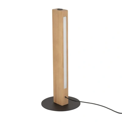 Image of TK Lighting LED wooden table lamp Teo, beech, 42 cm, touch dimmer