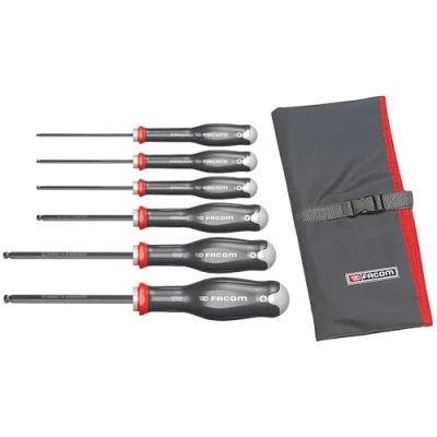 Image of FACOM ATWSH.JT6 Set of 6 Protwist® Screwdrivers, Pointed Sides with Ball Head