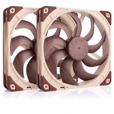 Image of Noctua NF A14x25 G2 PWM Sx2 PP, Dual Fan Set for Push Pull and Side by Applications (Brown)