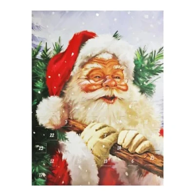 Image of Paper Christmas Advent Calendar 24 Windows Santa Tree Design