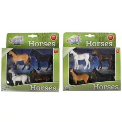 Image of Van Manen Kids Globe Farming Horses (4 Assorted Designs, Scale 1:32) 570199,Assorted,white