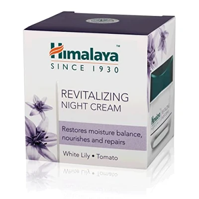 Image of Himalaya Herbals Revitalizing Night Cream to Boosts Skin Oxygen, Removes Dullness, Dark Spots, Uneven Tone, Replenishes Moisture Overnight, Non Oily Face 50g