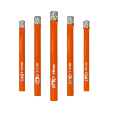 Image of Dry Diamond Drill Bit Set,BGTEC 6mm Hole Saw for Granite,Marble,Masonry, Concrete, Tile/Ceramic, Glass, Hard plastic,5pcs Vacuum Brazed Core Kit