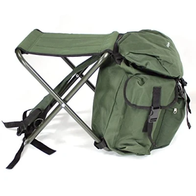 Image of ABODE® Camping Hiking Travel Rucksack Festival Folding Stool Seat Back Pack Bag