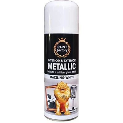 Image of Paint Factory White Metallic Paint, 200 ml