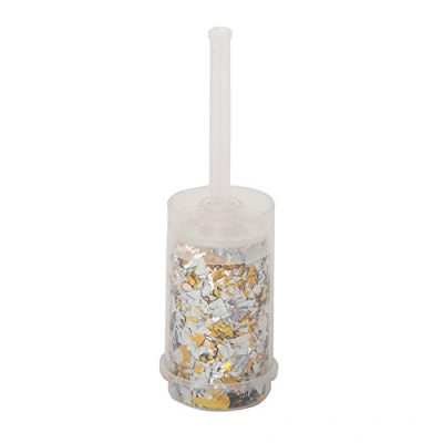 Image of Gold &amp; Silver Foil Confetti Push Popper 1 Piece Easy to Use Biodegradable, Perfect for Celebrations Parties