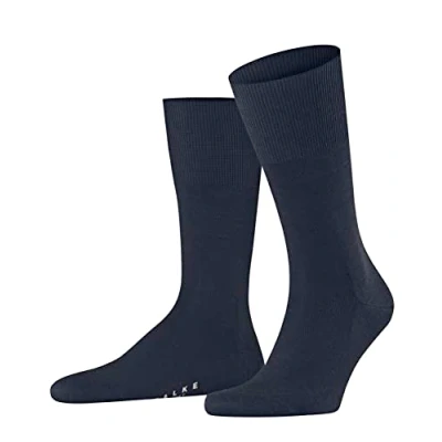 Image of FALKE Men&#039;s Airport M SO Wool Cotton Plain 1 Pair Socks, Blue (Space 6116), 13 14