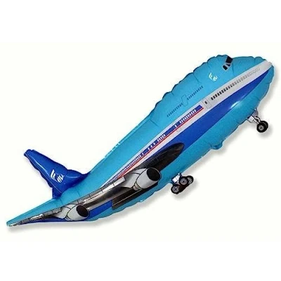 Image of Aeroplane Balloon 26&quot; Foil Blue