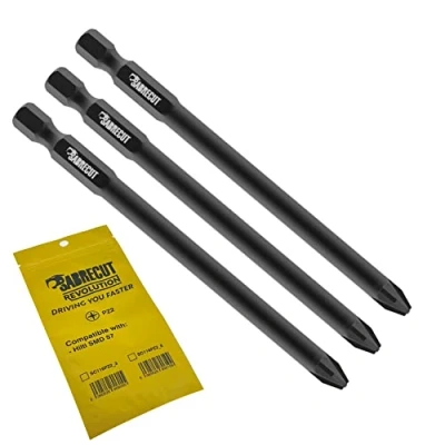 Image of 3 x SabreCut SC116PZ2_3 116mm PZ2 Compatible with Hilti SMD 57 SMD57 1/2 Autofeed Collated Drywall Screwdriver Gun Bit Single Ended Pozi Pozidriv No.2 Heavy Duty