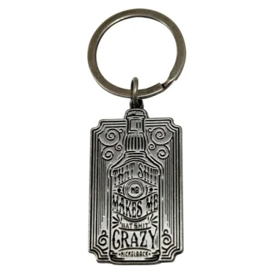 Image of Rock Off officially licensed products Nickelback Bat Band Logo Keyring Keychain One Size