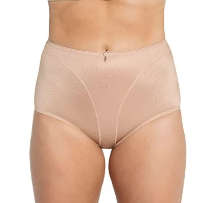 Image of Leonisa Classic Style Tummy Control Underwear for Women Ladies Panties with Shapewear Built In, Bronze High cut Panty, L
