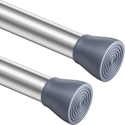 Image of 2Pcs Shower Curtain Poles Extendable Window Tension Rods Adjustable Spring Loaded Rust Free for Bathroom Kitchen(90 160CM/35.4 62.9Inch,Stainless steel)