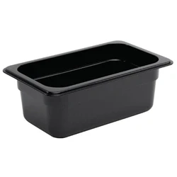 Image of Vogue Polycarbonate 1/4 Gastronorm Container 100mm Black