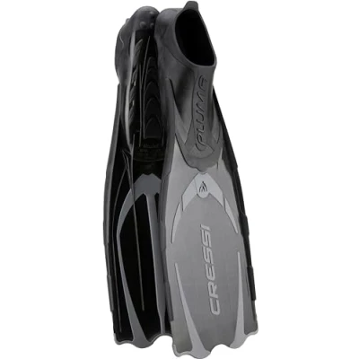Image of Cressi Pluma High Quality Fins for Diving / Freediving Snorkeling, Dark, 8.5/9.5 UK