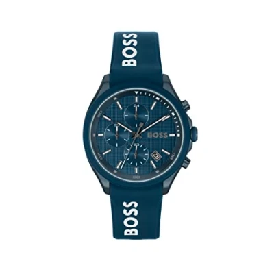 Image of BOSS Chronograph Quartz Watch for Men with Blue Silicone Bracelet 1514061