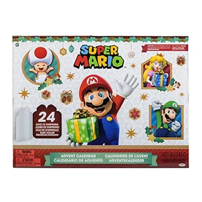 Image of Super Mario Advent Calendar 2022 Limited Christmas Edition! Never Before Seen Santa Mario, Snowman &amp; Luigi [Amazon Exclusive]