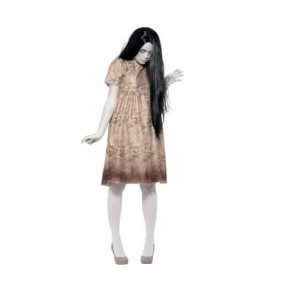 Image of Smiffys Evil Spirit Costume, Grey with Decayed Dress &amp; Wig, Halloween Adult Fancy Dress, Up Costumes
