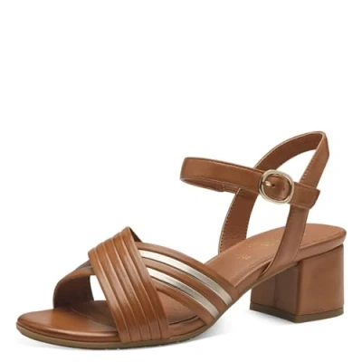 Image of Jana Women&#039;s 8 28366 42 Heeled Sandal, Brown, 5 UK