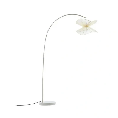 Image of Lindby outdoor floor lamp Valdorin, beige, cotton, Ø 50 cm