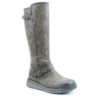 Image of Heavenly Feet Womens Boots Tall Calf Zip Autumn Winter Fashion Memory Foam Comfort Casual Vegan Rubymae (Khaki, 6)