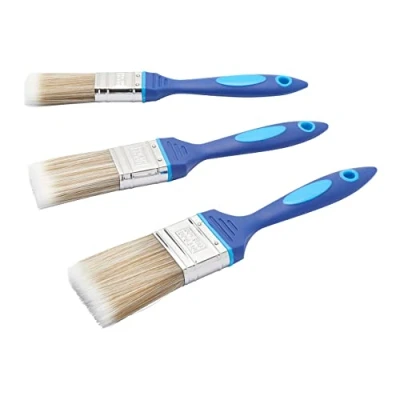 Image of Fit For The Job No Bristle Loss 3 Piece DIY Paint Brush Set A Smooth Finish with Emulsion, Gloss and Satin Paints on Walls, Ceilings, Furniture, Wood &amp; Metal contains 1&quot;, 1.5&quot;, 2&quot; Brushes
