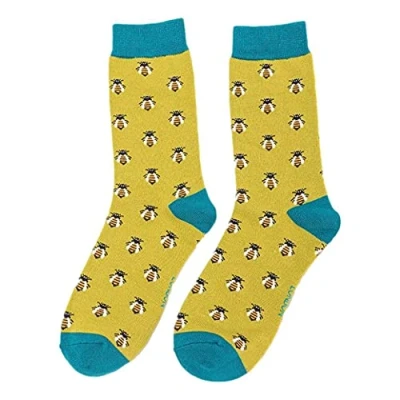 Image of Honey Bee on Lime Ladies Novelty Ankle Socks Adult One Size
