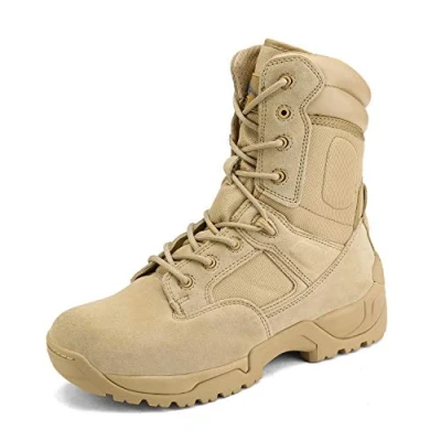 Image of NORTIV 8 Men&#039;s Military Side Zipper Tactical Work Boots Hiking Motorcycle Combat Boots,Size 9,Sand,RESPONSE