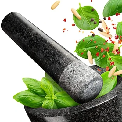 Image of madeco Replacement Pestle Granite 16 cm Black Polished for Mortar Single (without Mortar) Spices, Herbs, Nuts Grinding