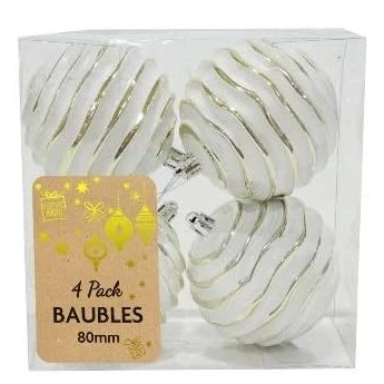 Image of Top Sale 4 Pieces Christmas Tree Decoration, Baubles, Ornaments Shatterproof Balls for Xmas Hanging Decorations Angel Shiny,Matte,Glitter Decorated Baubles (80mm, Design 5, 1)