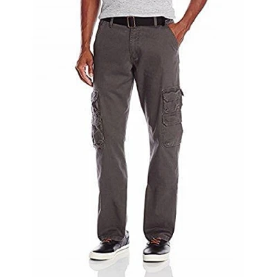 Image of Wrangler Authentics Men’s Twill Relaxed Fit Cargo Pant, Anthracite Twill, 36W x 32L