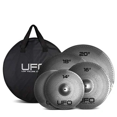 Image of UFO Cymbals UFOSET2 Low Volume Cymbal Pack XL 14/16/18/20&quot; Quite Practice FREE Bag included