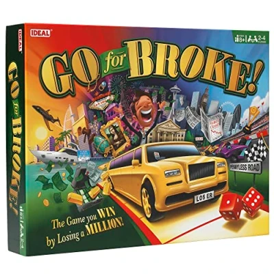 Image of IDEAL Go For Broke: The game you win by losing a million! Classic Games 2 4 Players Ages 8+