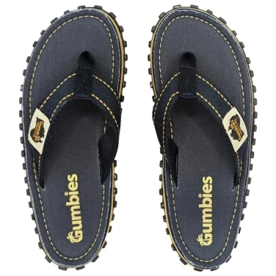 Image of Gumbies Islander Unisex Flip Flops, with Supersoft Cotton Toe Post and Durable Recycled Rubber Sole Comfort Guaranteed Classic Navy 5